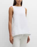 Image 3 of 6: Lafayette 148 New York High-Low Organic Cotton Poplin Blouse