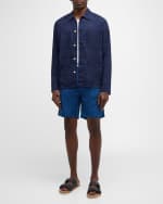 Image 5 of 6: Original Madras Trading Co. Men's Lightweight Plaid Overshirt