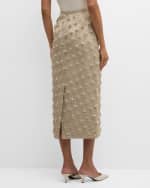 Image 4 of 6: Lafayette 148 New York Fringe Dot Jacquard Midi Pencil Skirt