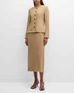 Image 5 of 6: Lafayette 148 New York Fringe-Trim Linen Pencil Skirt