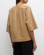 Image 5 of 6: Lafayette 148 New York Perforated Nappa Leather Jacket