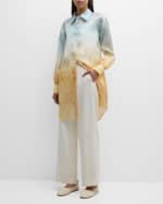 Image 2 of 6: Lafayette 148 New York Oversized Marfa-Print Silk Organza Tunic
