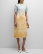 Image 5 of 6: Lafayette 148 New York Marfa-Print Silk Organza Midi Dress