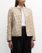 Image 3 of 6: Lafayette 148 New York Open-Front Fringe Dot Jacquard Jacket