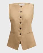 Image 1 of 6: Lafayette 148 New York Bateau-Neck Linen Vest