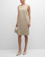Image 2 of 6: Lafayette 148 New York Sleeveless Fringe-Dot Shift Dress
