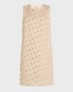 Image 1 of 6: Lafayette 148 New York Sleeveless Fringe-Dot Shift Dress
