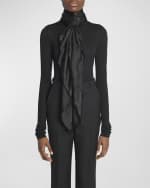 Image 4 of 4: Saint Laurent YSL Silk Square Scarf