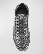 Image 4 of 4: Christian Louboutin Men's Seavaste 2 Snake-Effect Low-Top Sneakers