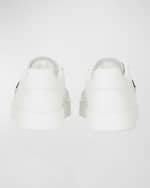 Image 4 of 4: Dolce&Gabbana Kid's Logo Plaque Leather Sneakers, Toddlers