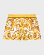 Image 1 of 2: Dolce&Gabbana Boy's Majolica-Print Shorts, Size 8-14