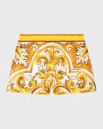 Image 1 of 4: Dolce&Gabbana Boy's Majolica-Print Shorts, Size 4-6