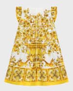 Image 1 of 2: Dolce&Gabbana Girl's Maiolica-Print Dress, Size 8-14