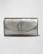 Image 1 of 4: Christian Louboutin Loubi54 Wallet on Chain in Croc-Embossed Leather