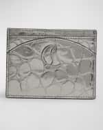 Image 1 of 3: Christian Louboutin Loubi54 Card Holder in Croc-Embossed Leather