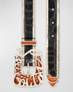 Image 3 of 3: Christian Louboutin Giddy Belt in Embossed Leather