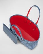 Image 3 of 4: Christian Louboutin Cabata Small Tote in CL Embroidered Denim