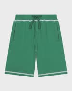 Image 1 of 2: Dolce&Gabbana Boy's Logo Embroidered Jogger Shorts, Size 8-14