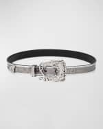 Image 1 of 3: Christian Louboutin Giddy Belt in Embossed Leather