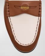 Image 4 of 6: Veronica Beard Bicolor Leather Coin Penny Loafers