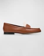Image 1 of 6: Veronica Beard Bicolor Leather Coin Penny Loafers