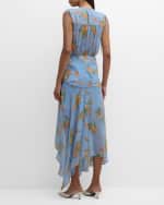 Image 3 of 6: Veronica Beard Dovima Sleeveless Ruched Floral Maxi Dress