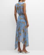 Image 4 of 6: Veronica Beard Dovima Sleeveless Ruched Floral Maxi Dress