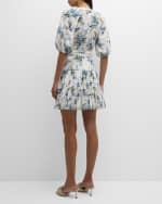 Image 3 of 6: Veronica Beard Dewey Floral Button-Front Mini Dress