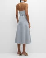 Image 4 of 6: Veronica Beard Mackey Sleeveless Seersucker Midi Dress