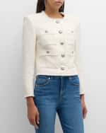 Image 3 of 6: Veronica Beard Olbia Tweed Fringe Jacket