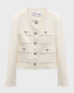 Image 1 of 6: Veronica Beard Olbia Tweed Fringe Jacket