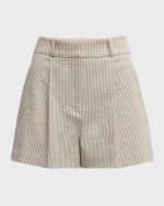 Image 1 of 6: Veronica Beard Haina Stripe Seersucker Shorts