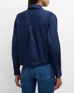 Image 5 of 6: Veronica Beard Khai Poplin V-Neck Top