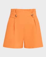 Image 1 of 6: Veronica Beard Franzi Stretch-Linen Shorts