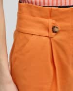 Image 6 of 6: Veronica Beard Franzi Stretch-Linen Shorts