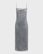 Image 1 of 6: L'Agence Achilles Cowl-Neck Sequined Slip Dress