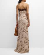 Image 4 of 6: L'Agence Paisley-Printed Susanna Lace Bodice Slip Dress