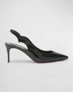 Image 1 of 6: Christian Louboutin Hot Chick Patent Red Sole Slingback Pumps