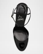 Image 3 of 3: Christian Louboutin Jane Patent Red Sole Ankle-Strap Pumps