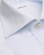 Image 2 of 2: Kiton Men's Cotton Micro-Stripe Dress Shirt
