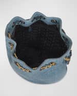 Image 3 of 3: Rebecca Minkoff Chain Drawstring Denim Bucket Bag