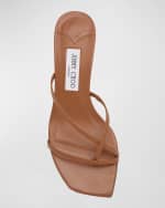 Image 5 of 5: Jimmy Choo Etana Leather Strappy Mule Sandals