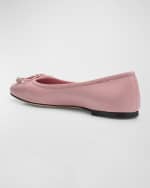 Image 3 of 6: Jimmy Choo Elme Leather Bow Ballerina Flats