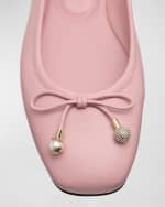 Image 4 of 6: Jimmy Choo Elme Leather Bow Ballerina Flats