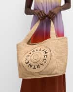 Image 3 of 6: Stella McCartney Logo Eco Crochet Raffia Tote Bag