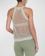 Image 2 of 3: L'Agence Parmida Embellished Openwork Knit Tank Top