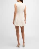 Image 3 of 6: Cinq a Sept Nova Faux Pearl Sleeveless Tweed Mini Dress