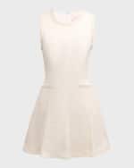 Image 1 of 6: Cinq a Sept Nova Faux Pearl Sleeveless Tweed Mini Dress