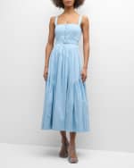 Image 5 of 6: Cinq a Sept Amber Belted Poplin Midi Pinafore Dress