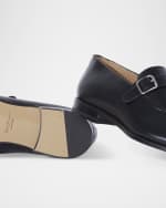 Image 3 of 5: Paul Stuart Men's Horace Leather Single-Monk Strap Loafers